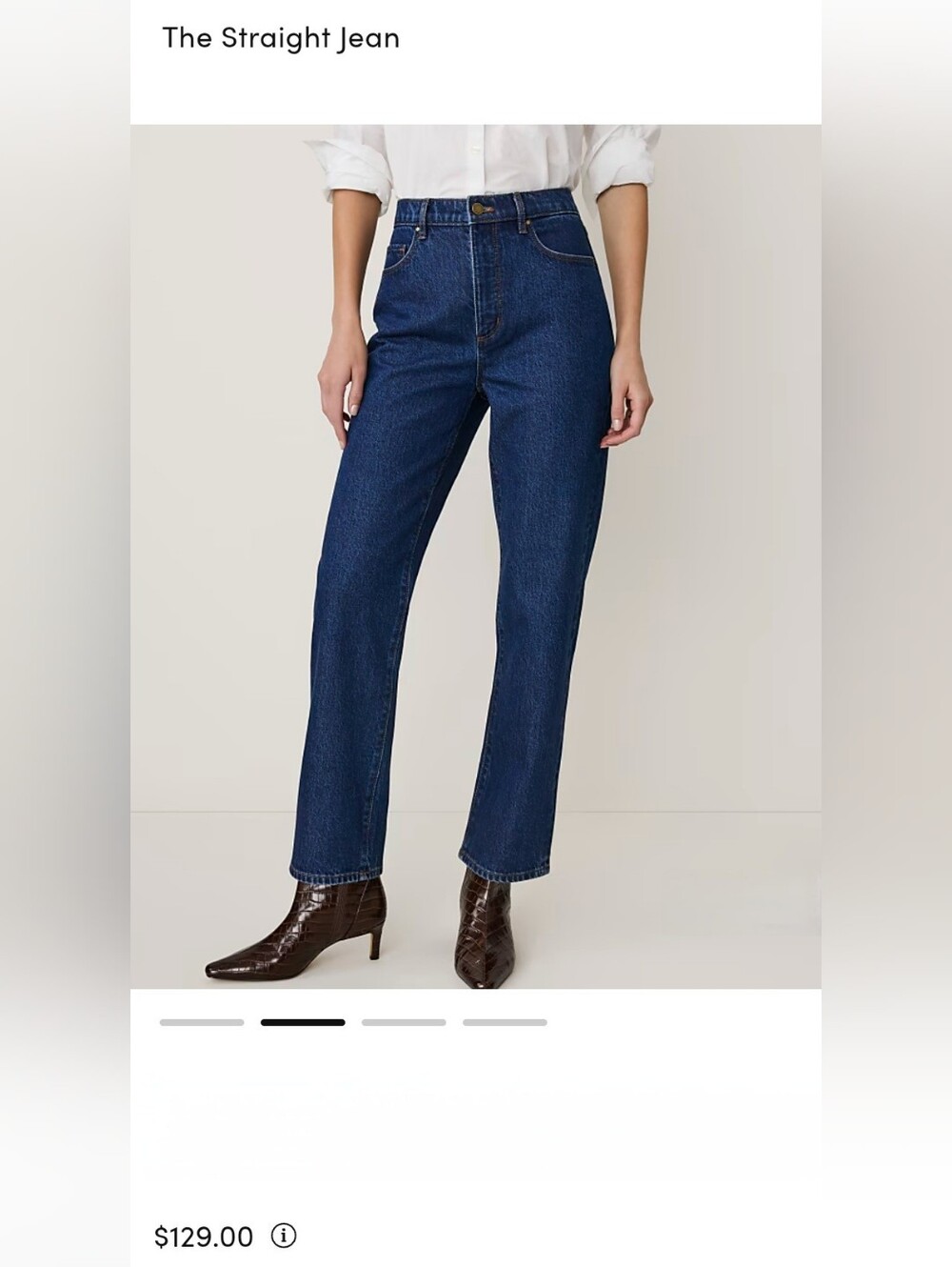 Ann Taylor The Straight-Leg Jeans in Dark Wash Sz 12. Denim Casual High Waist